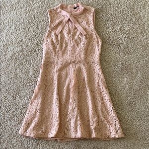 blush pink, lacey dress